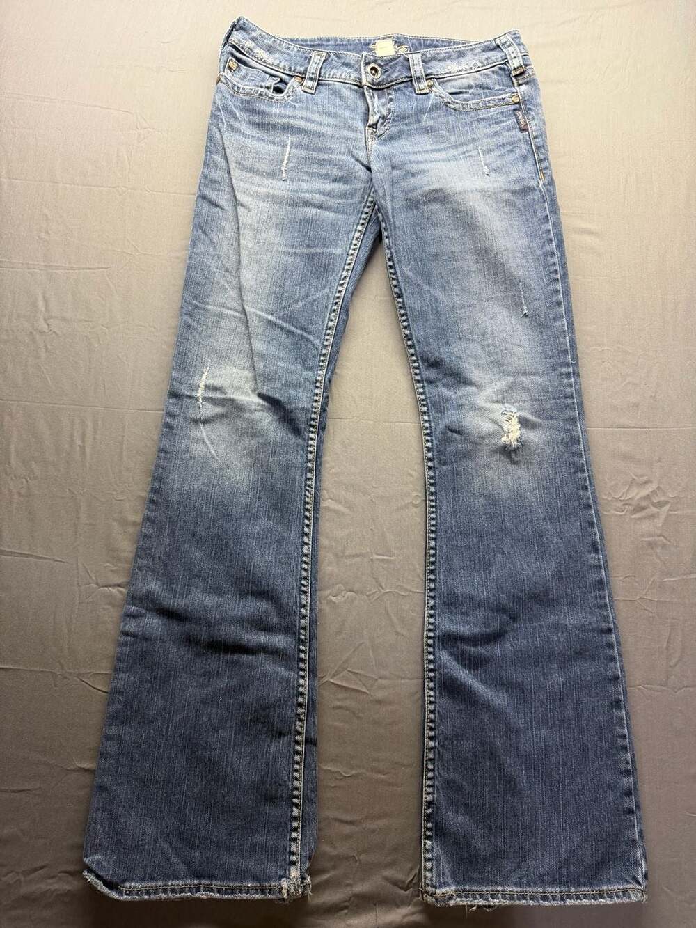 Silver Jeans Co. Pioneer Mid Rise Bootcut Distressed Denim Jeans Women's 28/33